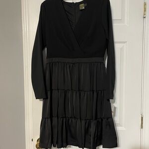 NWT Chic Black Long Sleeve Tiered Dress